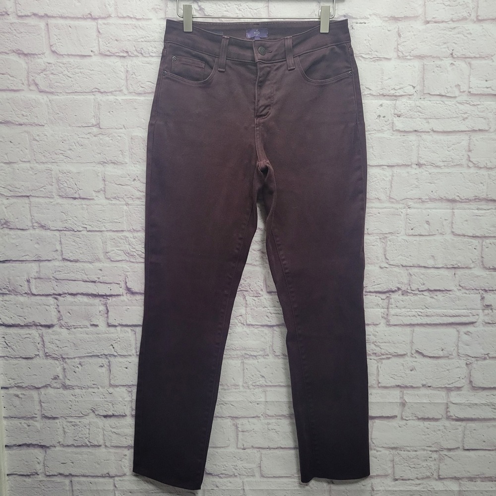 NYDJ Alina Legging Jeans Womens 4 Burgundy Ankle Mid Rise Casual‎ Denim Pants
